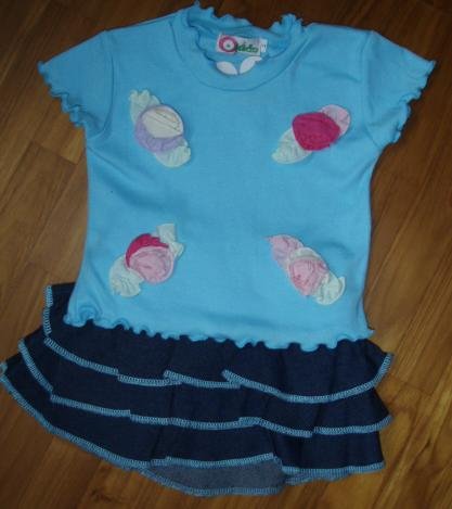 154 3D Flower 2 pc set ( Blue Size 2)