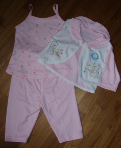 157 Baby 3 piece Clothing Set - Pink ( Size 6-12 months )