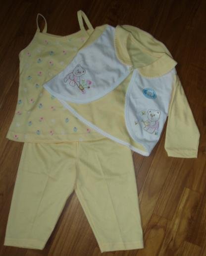 157 Baby 3 piece Clothing Set - Yellow ( Size 6-12 months )