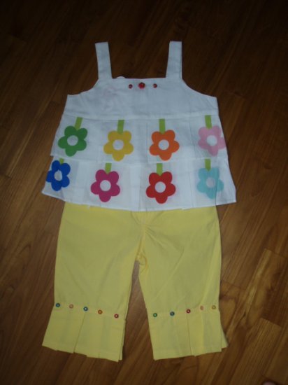 156 Fower with Beads 2 Piece Set - Yellow ( Size 3T )