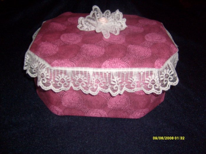 Handmade Queen Fabric Keepsake Trinket box