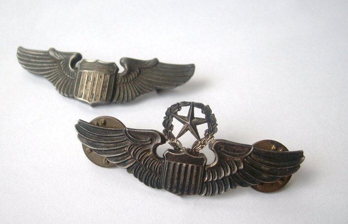 Set of Original WWII Sterling Pilot & Command Pilot Wings