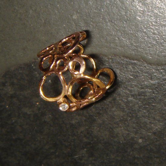 bubble rose gold and diamond ring