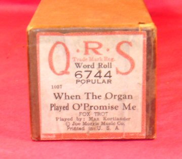 #6744 When the Organ Played O'Promise Me QRS Word Roll Kortlander