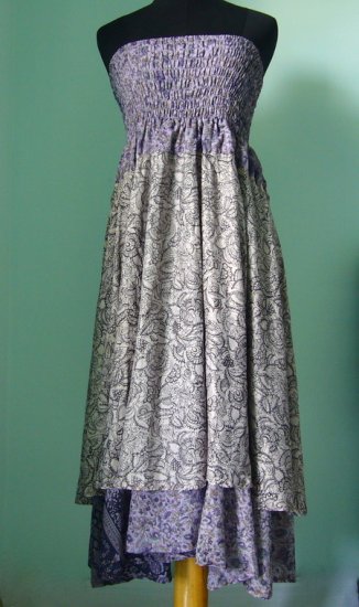 Smock Dress & Long Silk Skirt Gypsy, Boho Indian Style (ss011)