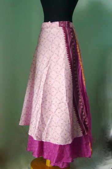 Long Wrap Silk Skirt ,Gypsy, Indian Style (sw101)