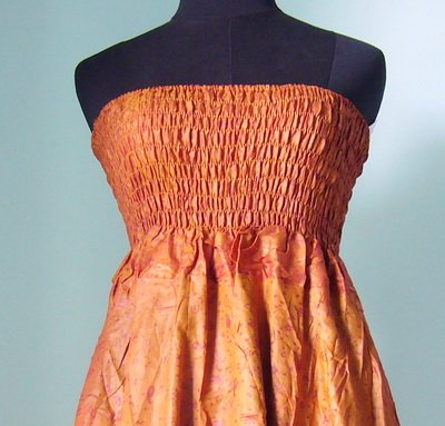 Smock Dress & Long Silk Skirt Gypsy, Boho Indian style (ss015)