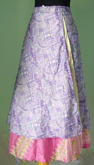 Long Wrap Silk Skirt ,Gypsy, Indian Style (sw102)