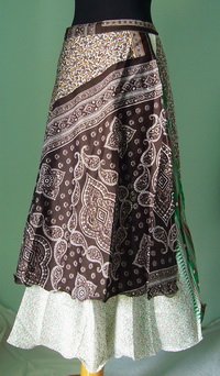 Long Wrap Silk Skirt ,Gypsy, Indian Style (sw103)