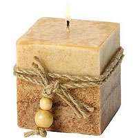 Rustic Wood Cube Candle