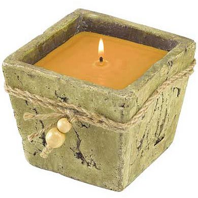 Stone-Finish Candle Pot