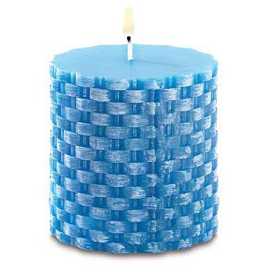 Island Blue Basketweave Candle