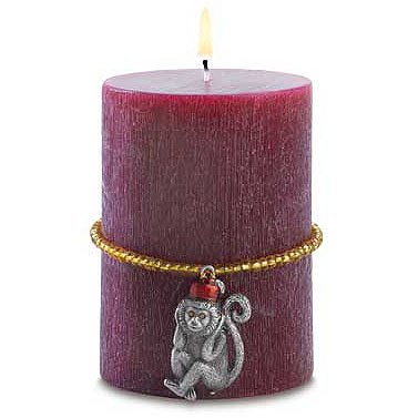 Tropical Candle with Monkey Charm