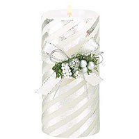 Silver Stripes Candle
