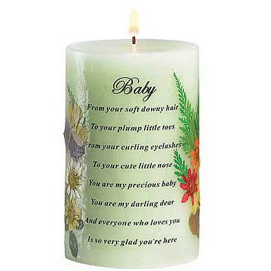 Baby Pressed Flower Candle