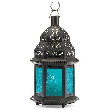 Lantern with Blue Glass