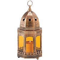 Copper/Amber Candle Lantern