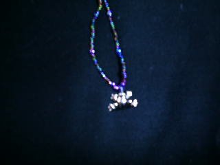 Glass Beaded Necklace with frog charm