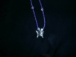 1 dozen assorted 20" glass beaded necklaces with a butterfly charm