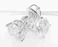 Certified 1.00ct diamond stud earrings, 14k white gold