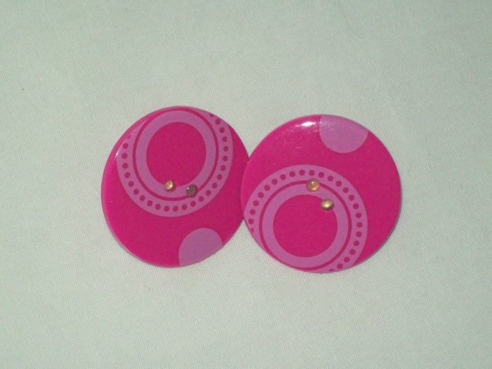 Large Pink Post Earrings