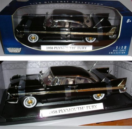 "1958 Plymouth Fury" Black 1:18