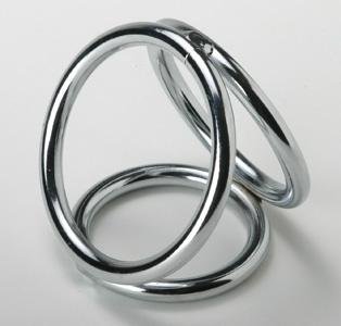 Triple Chrome Cock and Ball Ring