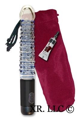 Vibrating Glass Nubbed Dildo