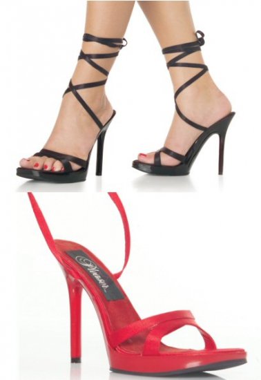 Vogue - Women's Open Toe Sandals with Satin Wrap Around Ankle Strap