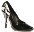 Seduce - Women's Classic Pump with Padlock and Chain Accents