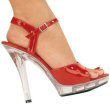 Lip - Women's Spike Heel Sandal with Ankle Buckle and Clear Heel
