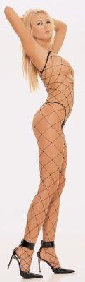 Spaghetti Strapped Fence Net Bodystocking