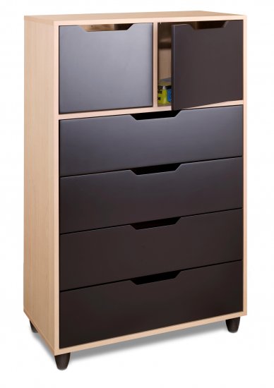 Four (4) Drawer + 2 Door Bedroom Dresser Toy - Wardrobe Storage