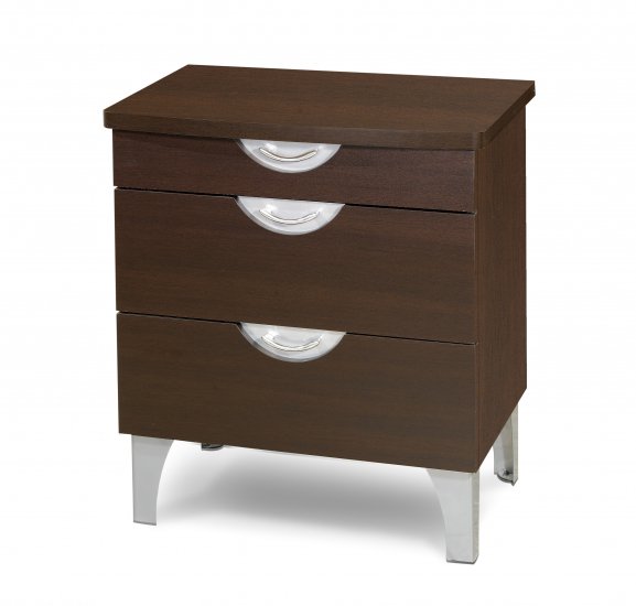 Three (3) Drawer Espresso Bedroom Night Stand Storage Table