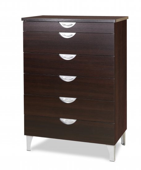 Six (6) Drawer Espresso Bedroom Dresser Chest - Kids or Adult Wardrobe Clothes Storage