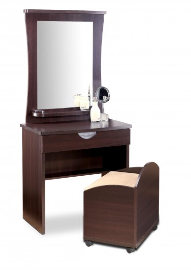 Bedroom or Bathroom Hair and Makeup Vanity with Large Mirror