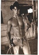 hunky cowboy picture magnet LOOK save a horse