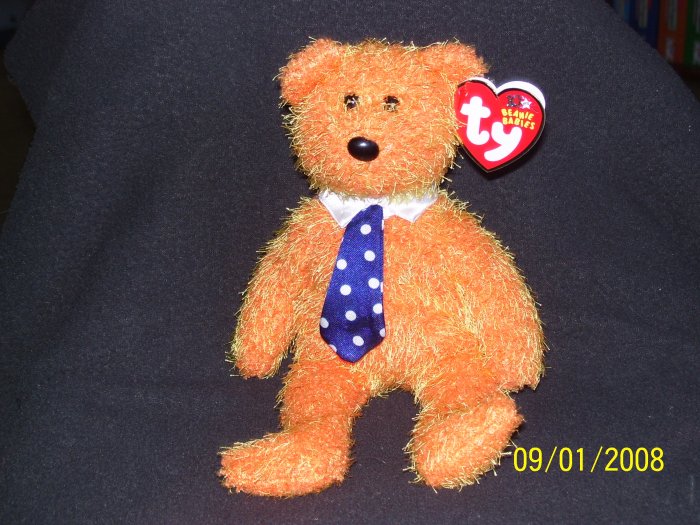 TY Beanie PAPPA Orange 2003 Father's Day Bear 8"