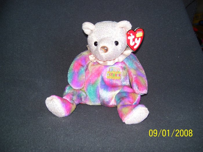 TY Birthday Bear 'October, Opal'