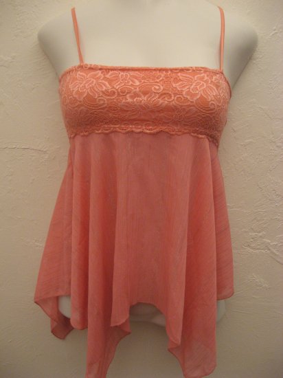 Sexy Pink Sheer Spaghetti Strap Top - Joyce Leslie (Small)