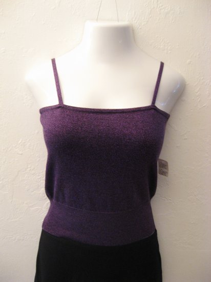 Sexy Bright Purple Sparkle Spaghetti Strap Top - Express (Large)