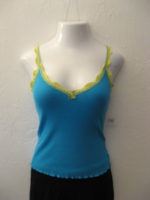 Trendy Bright Blue and Green Tank Top - Taunt (Large)