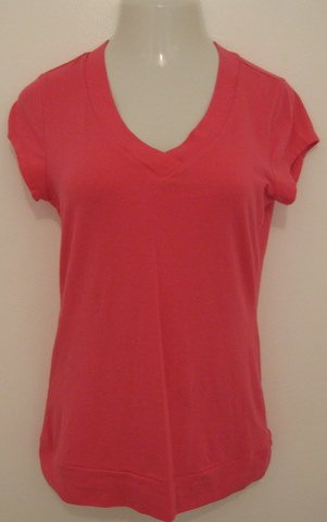 Hot Pink Short Sleeve V-Neck Top - SO (Extra Large)