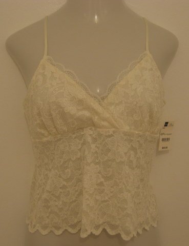 Sexy Ivory Lace Layered Spaghetti Strap Career Top - Worthington (Large) New With Tags