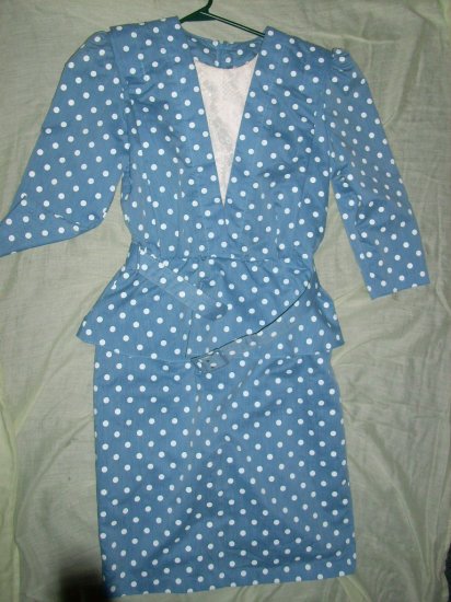 Women's Blue w/white polka dot Dress size 8