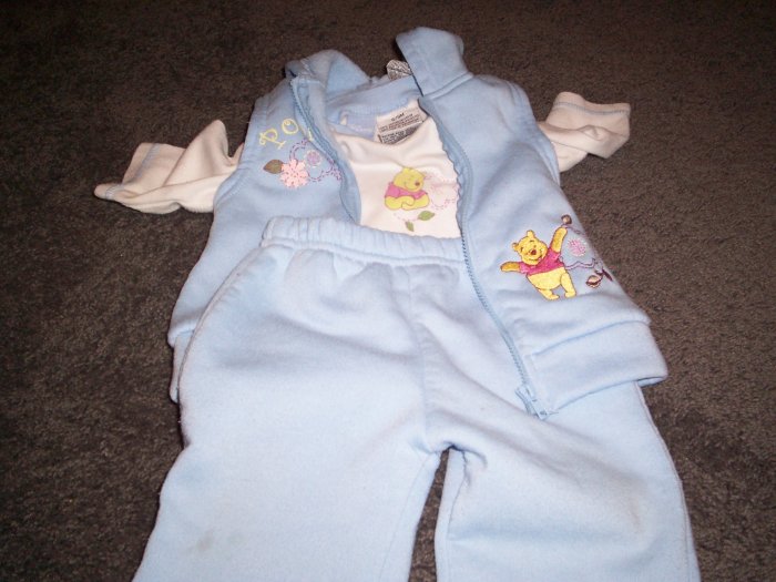 Disney Pooh 6/9 month 3 piece set