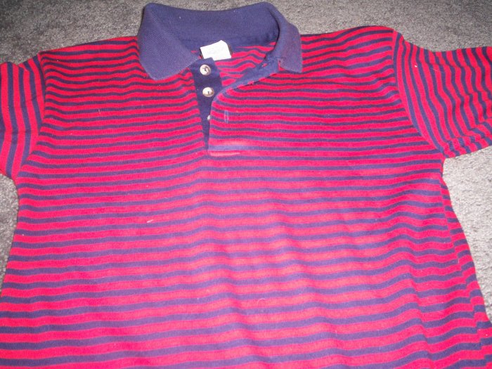Blue and Red Striped Boy's Polo style Shirt size 10/12