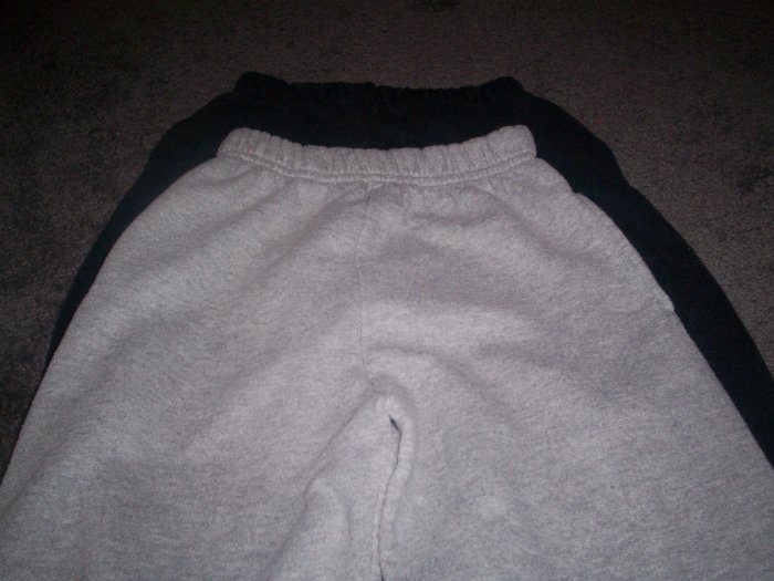 Three Pairs of Boys Jerzees Sweats Size L 12/14 Black, Dark Grey, and Gray