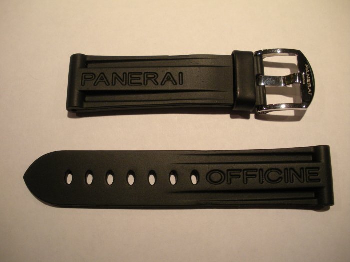 22mm Black Rubber Dive Strap w/ Buckle for 40mm Panerai