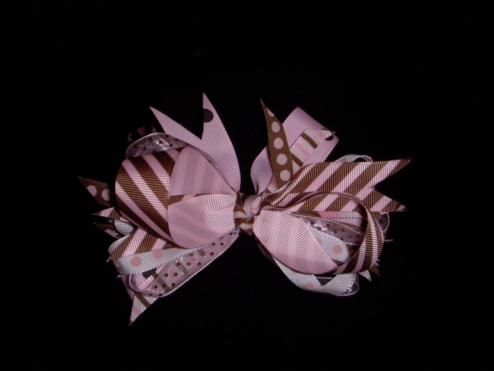 Med. Baby Pink/Chocolate "Sassy" Bow